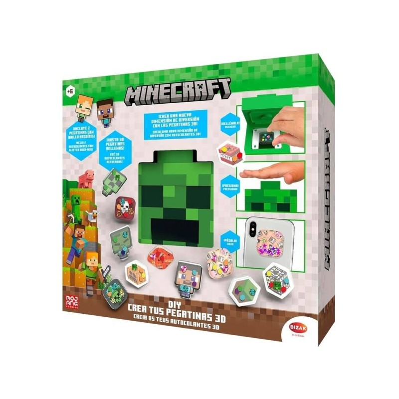 Compra Bizak Crea Tus Pegatinas 3d Minecraft al mejor precio | Juguetilandia Canarias Compra Bizak Crea Tus Pegatinas 3d Minecraft al mejor precio | Juguetilandia Canarias
