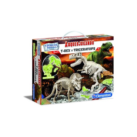 Compra Clementoni Arqueojugando T-Rex Y Triceratops Fluorescente al mejor precio | Juguetilandia Canarias