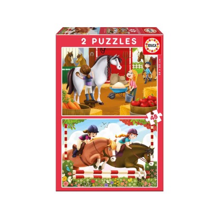 Compra Educa Puzzle 2x48 Cuidando Caballos al mejor precio | Juguetilandia Canarias