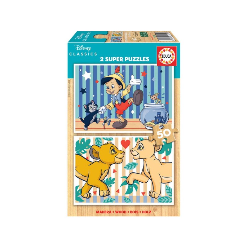 Compra Educa Puzzle Madera 50 Pinocho + Rey Leon al mejor precio | Juguetilandia Canarias