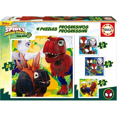 Compra Educa Puzzle Progresivos Spidey &Amp His Amazing Friends Dino Webs 12-16-20-25 al mejor precio | Juguetilandia Canarias