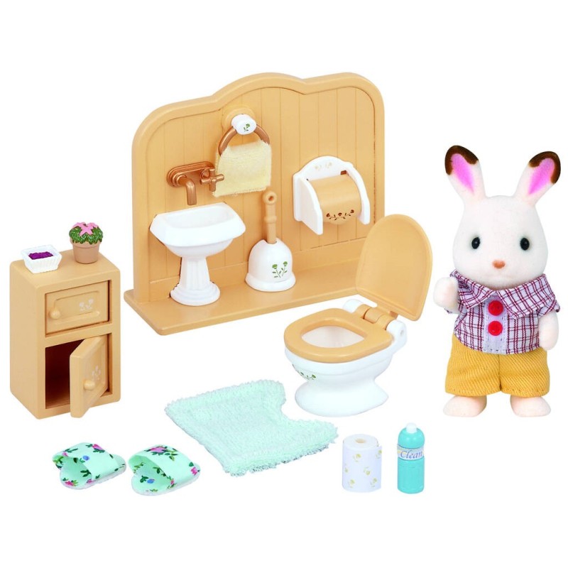 Compra Epoch Sylvanian Families Set De Baño Coco Conejo Chocolate al mejor precio | Juguetilandia Canarias
