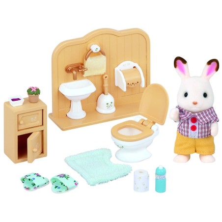 Compra Epoch Sylvanian Families Set De Baño Coco Conejo Chocolate al mejor precio | Juguetilandia Canarias