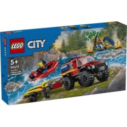 Compra Lego City Fire Camion De Bomberos 4x4 Con Barco De Rescate al mejor precio | Juguetilandia Canarias