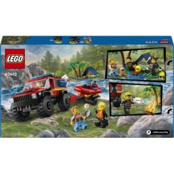 Compra Lego City Fire Camion De Bomberos 4x4 Con Barco De Rescate al mejor precio | Juguetilandia Canarias