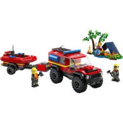 Compra Lego City Fire Camion De Bomberos 4x4 Con Barco De Rescate al mejor precio | Juguetilandia Canarias