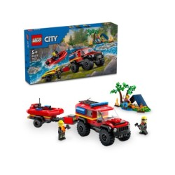 Compra Lego City Fire Camion De Bomberos 4x4 Con Barco De Rescate al mejor precio | Juguetilandia Canarias