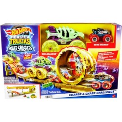 Compra Mattel Hot Wheels Monster Trucks Race &Amp Chase Challenge Pista Con 2 Coches al mejor precio | Juguetilandia Canarias